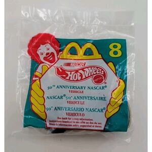 1998 Hot Wheels McDonalds Happy Meal Gold NASCAR #8 50th Anniversary NASCAR